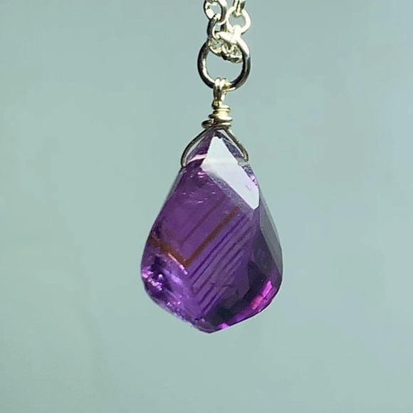 Purple Amethyst Charm Necklace - Picture 6 of 7